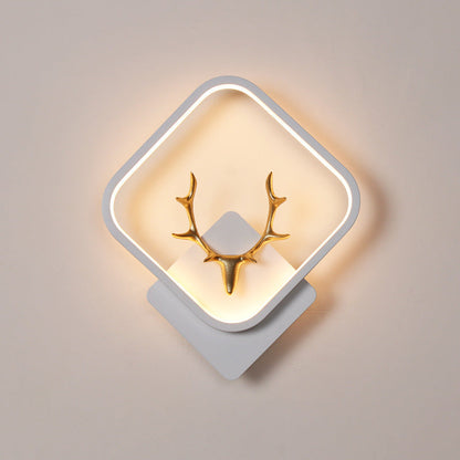 Round Antler Iron Plastic Silicone LED Wall Sconce Lamp