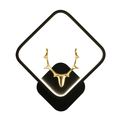 Round Antler Iron Plastic Silicone LED Wall Sconce Lamp