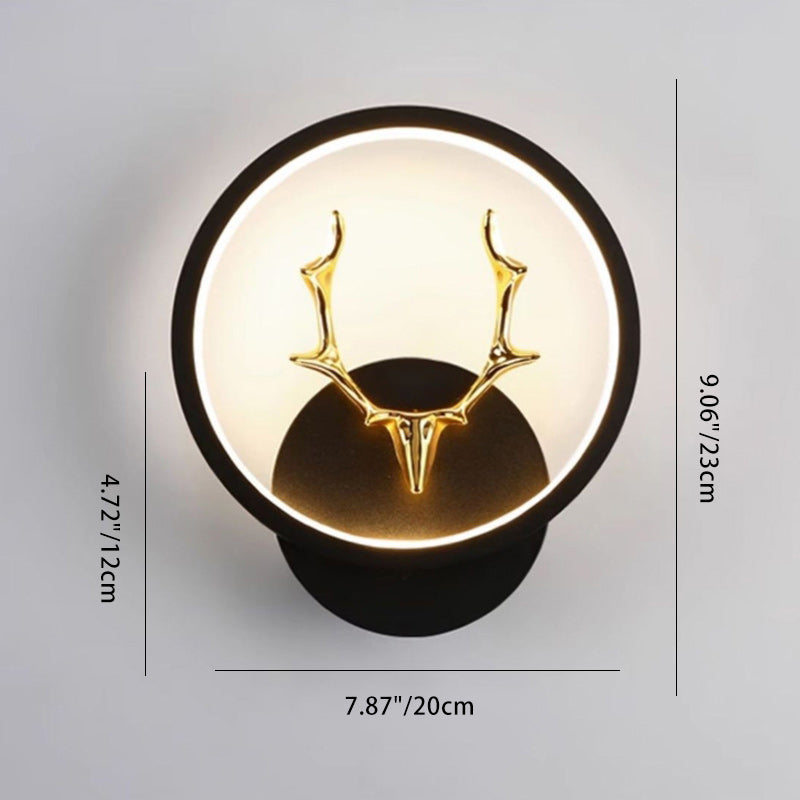 Round Antler Iron Plastic Silicone LED Wall Sconce Lamp