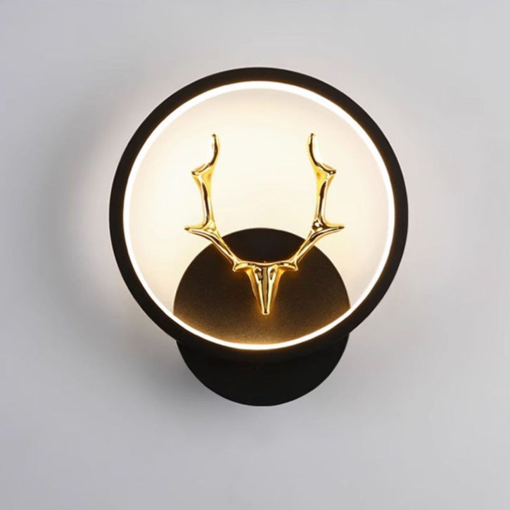 Round Antler Iron Plastic Silicone LED Wall Sconce Lamp