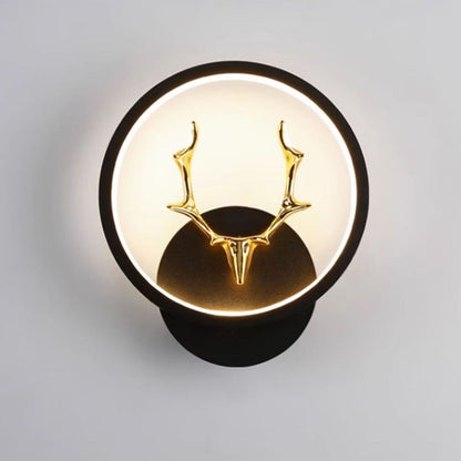 Round Antler Iron Plastic Silicone LED Wall Sconce Lamp