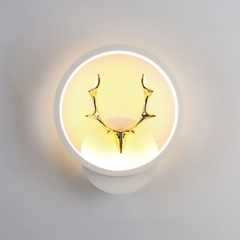 Round Antler Iron Plastic Silicone LED Wall Sconce Lamp
