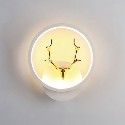 Round Antler Iron Plastic Silicone LED Wall Sconce Lamp