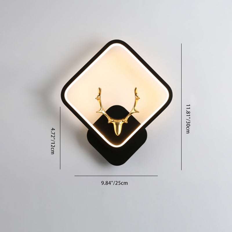 Round Antler Iron Plastic Silicone LED Wall Sconce Lamp