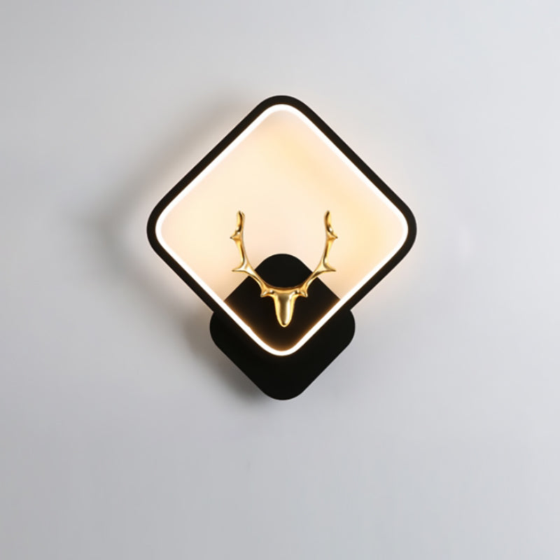 Round Antler Iron Plastic Silicone LED Wall Sconce Lamp