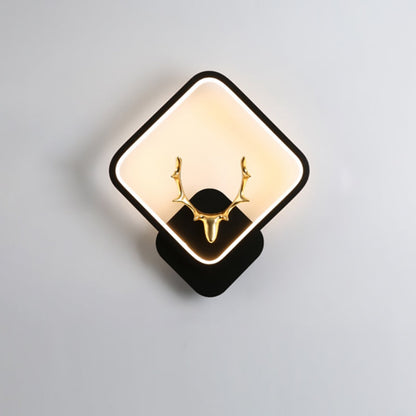 Round Antler Iron Plastic Silicone LED Wall Sconce Lamp