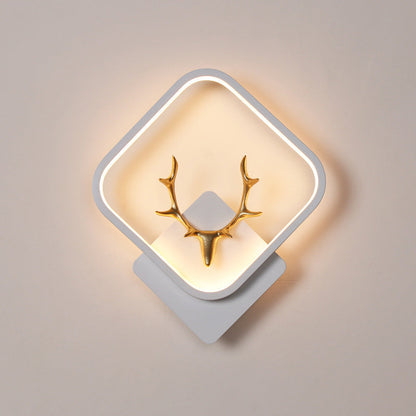 Round Antler Iron Plastic Silicone LED Wall Sconce Lamp