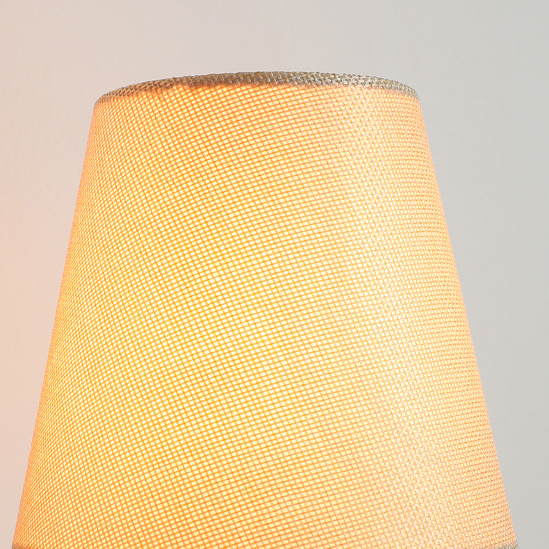 Brass Fabric Cylinder Shade 2-Light Wall Sconce Lamp