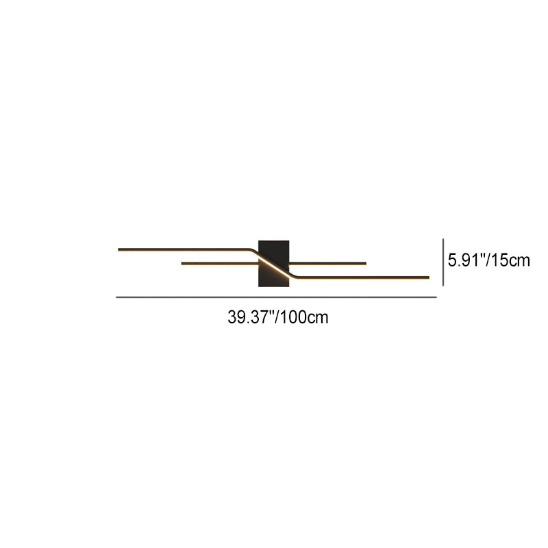 Linear Parallel Cross Iron PVC LED Wall Sconce Lamp