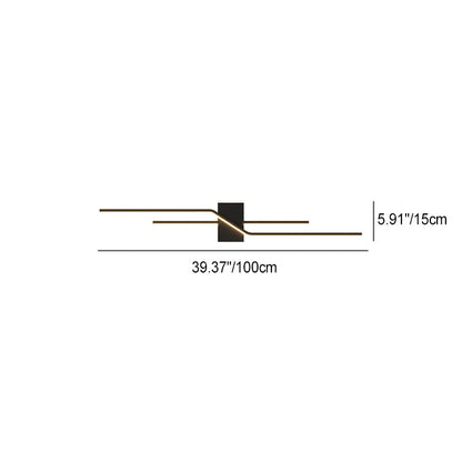 Linear Parallel Cross Iron PVC LED Wall Sconce Lamp