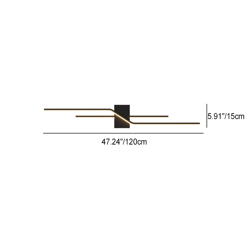 Linear Parallel Cross Iron PVC LED Wall Sconce Lamp
