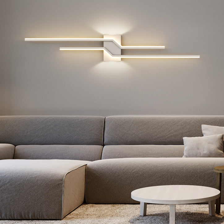 Linear Parallel Cross Iron PVC LED Wall Sconce Lamp
