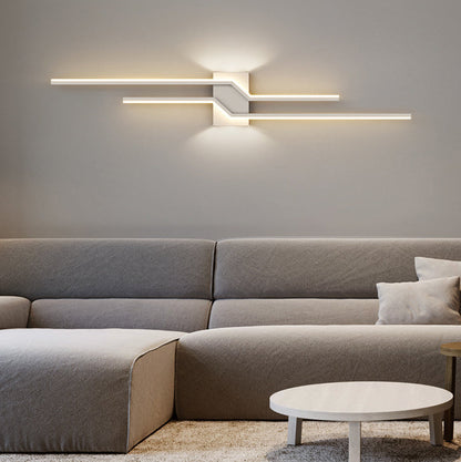 Linear Parallel Cross Iron PVC LED Wall Sconce Lamp
