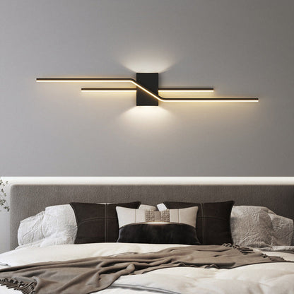 Linear Parallel Cross Iron PVC LED Wall Sconce Lamp