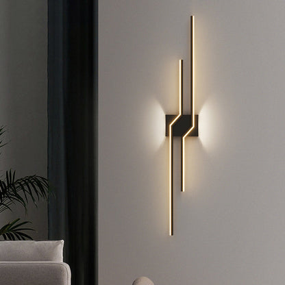 Linear Parallel Cross Iron PVC LED Wall Sconce Lamp