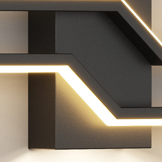 Linear Parallel Cross Iron PVC LED Wall Sconce Lamp