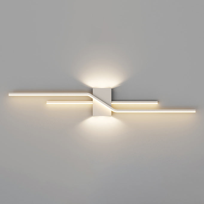Linear Parallel Cross Iron PVC LED Wall Sconce Lamp