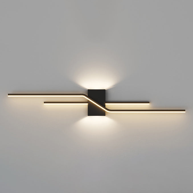 Linear Parallel Cross Iron PVC LED Wall Sconce Lamp