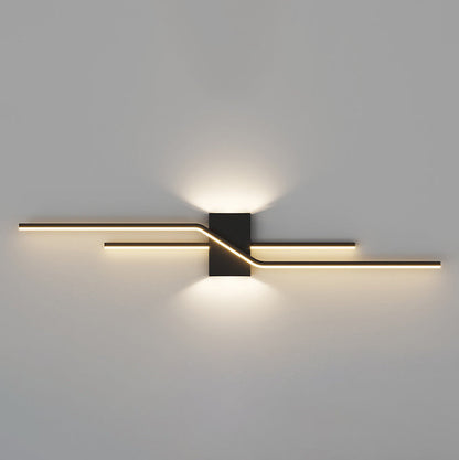 Linear Parallel Cross Iron PVC LED Wall Sconce Lamp