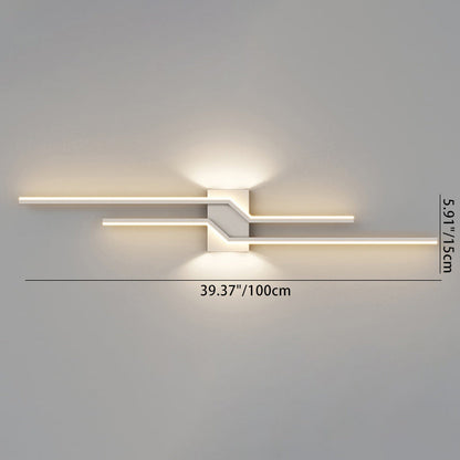 Linear Parallel Cross Iron PVC LED Wall Sconce Lamp