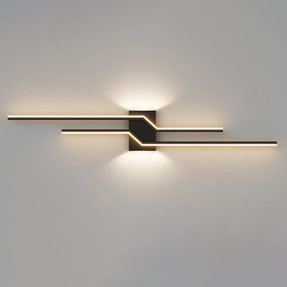 Linear Parallel Cross Iron PVC LED Wall Sconce Lamp
