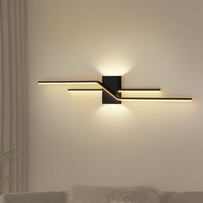 Linear Parallel Cross Iron PVC LED Wall Sconce Lamp