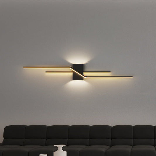 Linear Parallel Cross Iron PVC LED Wall Sconce Lamp