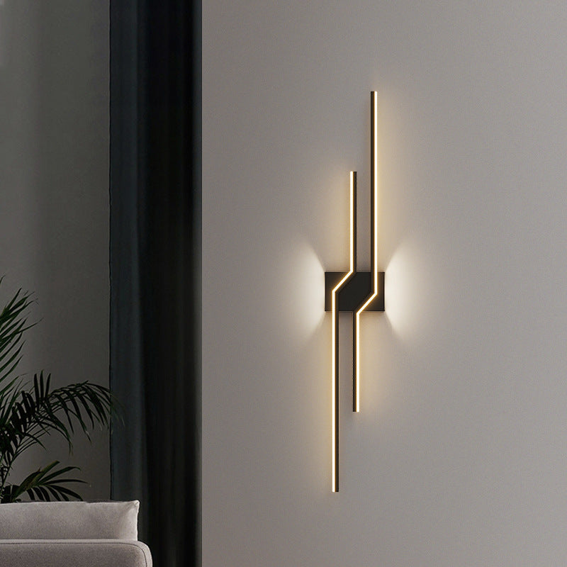 Linear Parallel Cross Iron PVC LED Wall Sconce Lamp