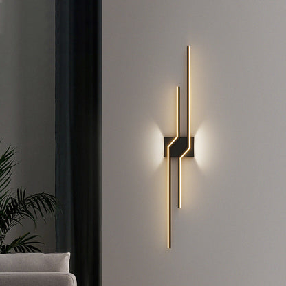 Linear Parallel Cross Iron PVC LED Wall Sconce Lamp