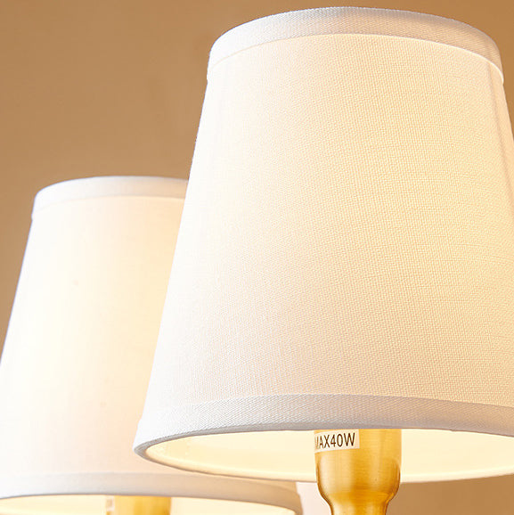 Brass Fabric Cylinder Shade 1/2-Light Wall Sconce Lamp