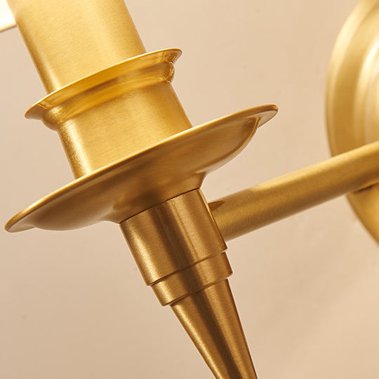 Brass Fabric Cylinder Shade 1/2-Light Wall Sconce Lamp