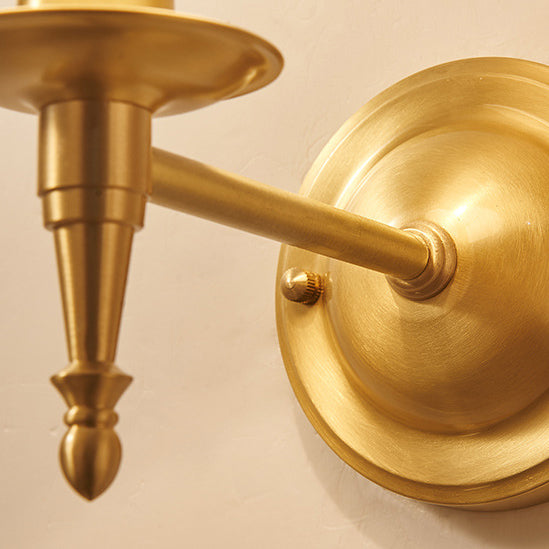 Brass Fabric Cylinder Shade 1/2-Light Wall Sconce Lamp