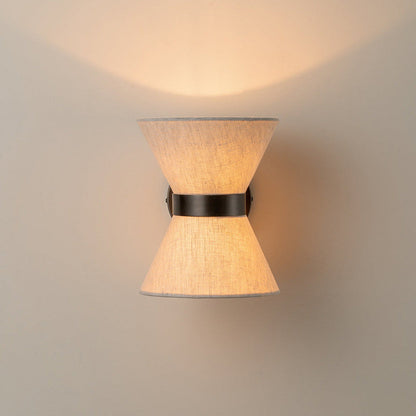 Japanese Shape Fabric Iron 2-Light Wall Sconce Lamp