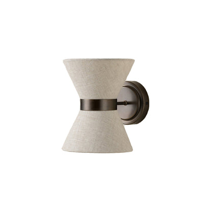 Japanese Shape Fabric Iron 2-Light Wall Sconce Lamp