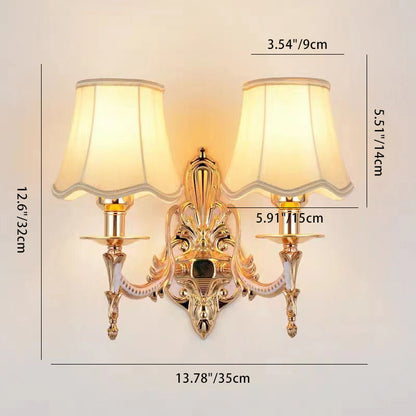 Hardware Flower Cylinder Shade 1/2-Light Wall Sconce Lamp