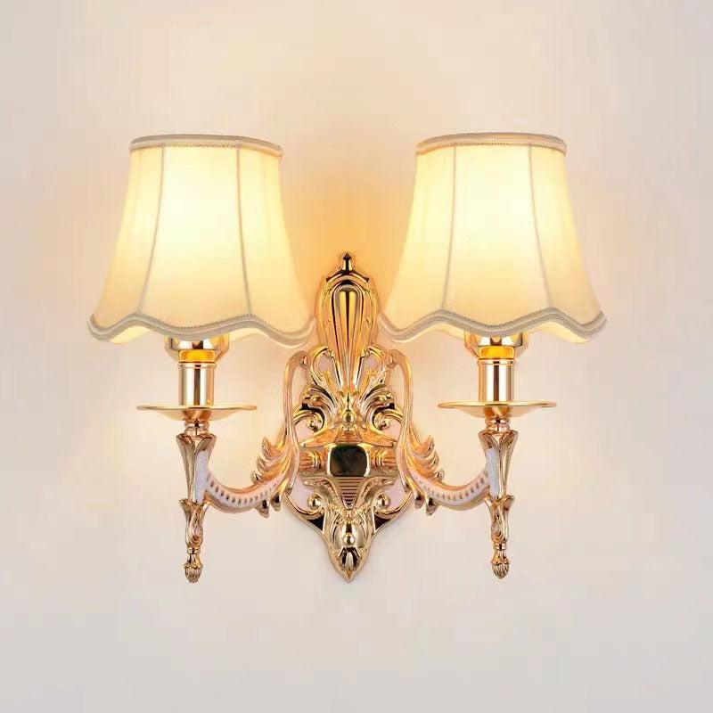 Hardware Flower Cylinder Shade 1/2-Light Wall Sconce Lamp