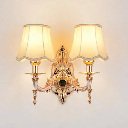 Hardware Flower Cylinder Shade 1/2-Light Wall Sconce Lamp