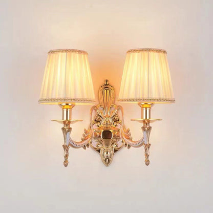 Hardware Flower Cylinder Shade 1/2-Light Wall Sconce Lamp