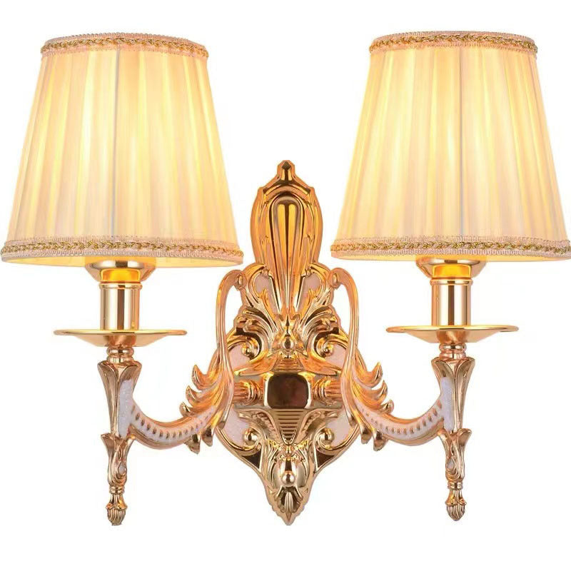 Hardware Flower Cylinder Shade 1/2-Light Wall Sconce Lamp