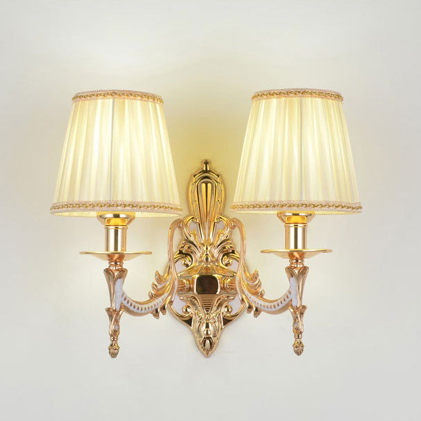Hardware Flower Cylinder Shade 1/2-Light Wall Sconce Lamp