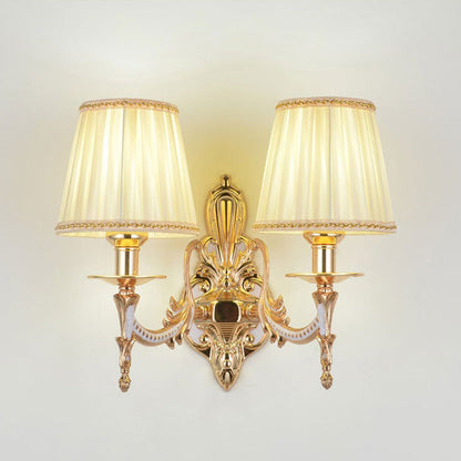 Hardware Flower Cylinder Shade 1/2-Light Wall Sconce Lamp