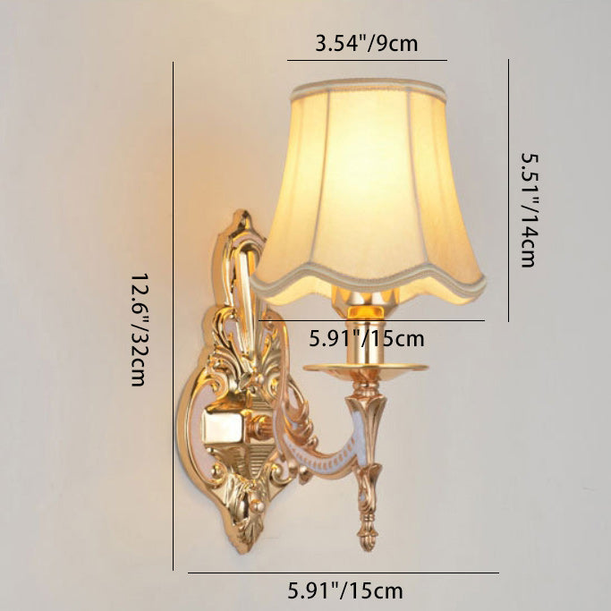 Hardware Flower Cylinder Shade 1/2-Light Wall Sconce Lamp