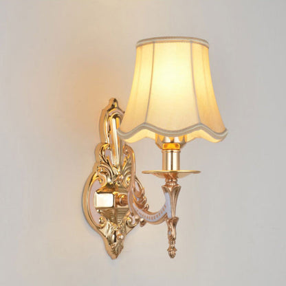 Hardware Flower Cylinder Shade 1/2-Light Wall Sconce Lamp
