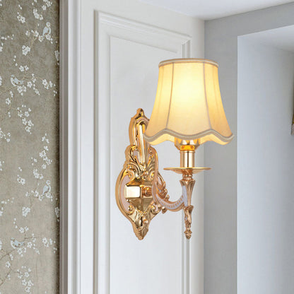 Hardware Flower Cylinder Shade 1/2-Light Wall Sconce Lamp