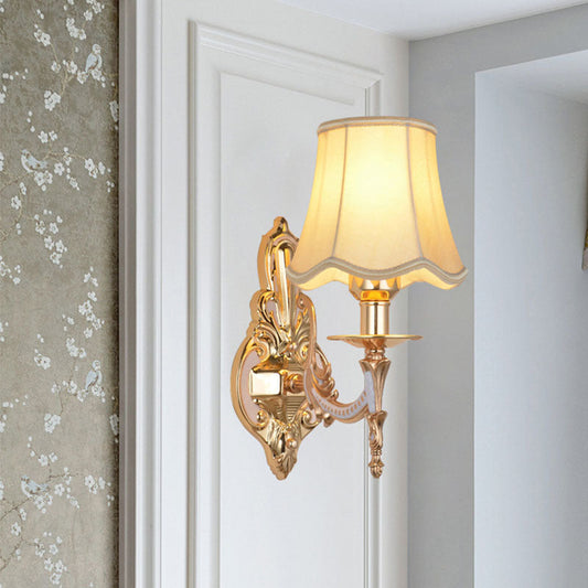 Hardware Flower Cylinder Shade 1/2-Light Wall Sconce Lamp