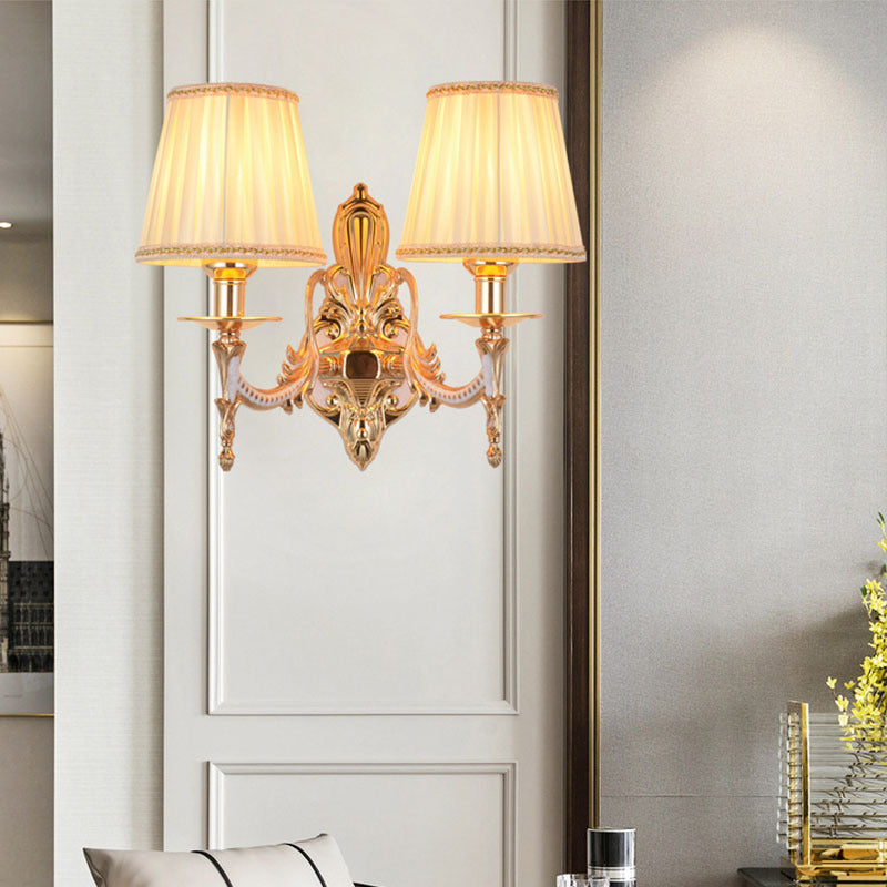 Hardware Flower Cylinder Shade 1/2-Light Wall Sconce Lamp