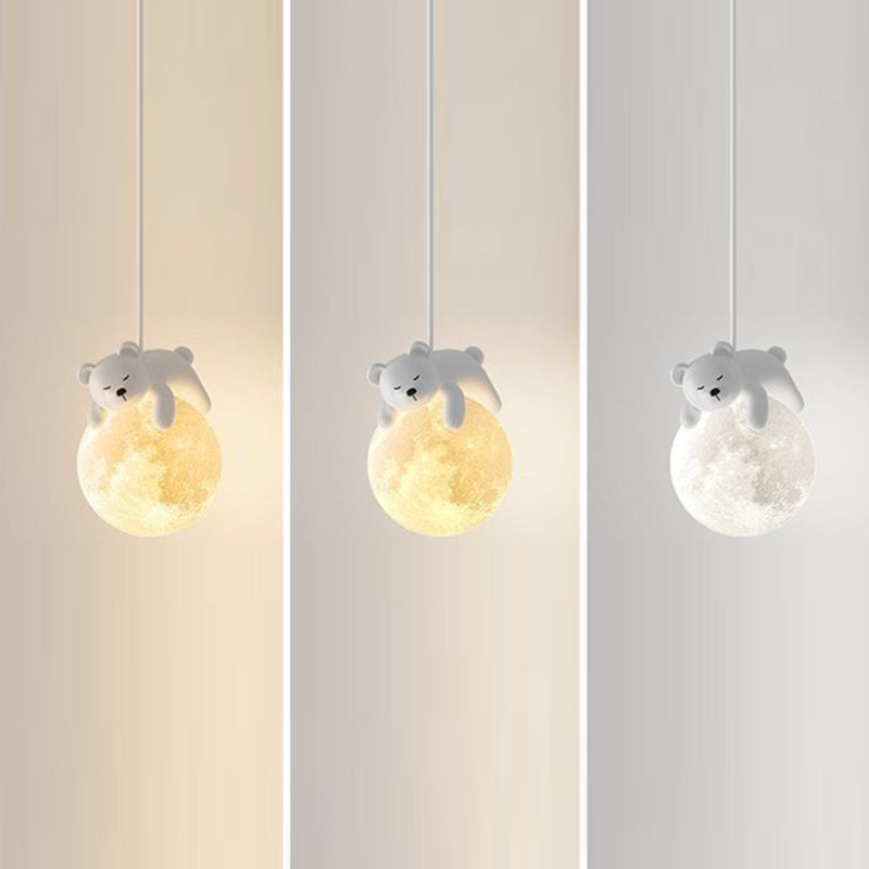 Kids Bear Animal Iron Resin PLA 1-Light Wall Sconce Lamp