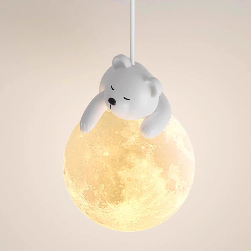 Kids Bear Animal Iron Resin PLA 1-Light Wall Sconce Lamp