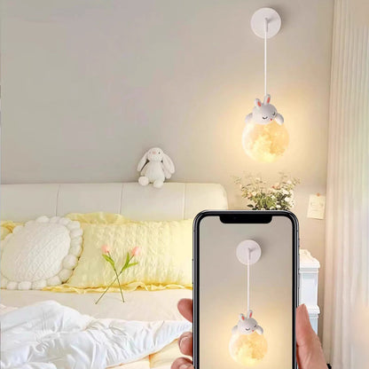 Kids Bear Animal Iron Resin PLA 1-Light Wall Sconce Lamp