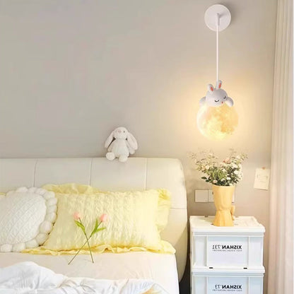Kids Bear Animal Iron Resin PLA 1-Light Wall Sconce Lamp